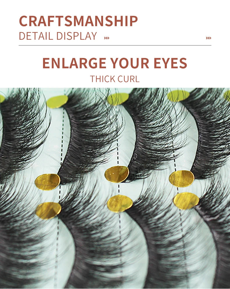 DINGSEN 10 Pairs Handmade Eyelash Fans – Individual False Lashes for Beauty & Makeup, Factory Price