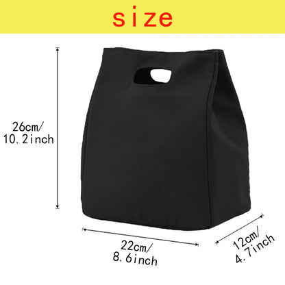 2024 Insulated Lunch Bag with Handle – Portable Thermal Cooler Lunch Box for Picnic, Travel & Food Storage, White Printed Design