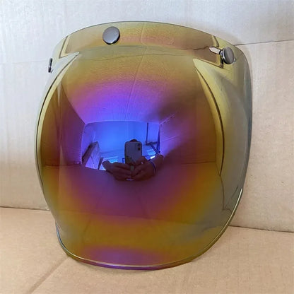 Open Face 3/4 Motorcycle Helmet Visor — Flip-Up Bubble PC Lens Windshield Shield for Casco Moto