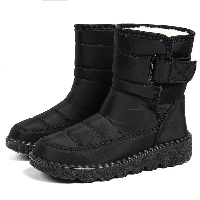 2024 Women's Winter Snow Boots – Waterproof, Warm Fur Ankle Boots in Korean Style
