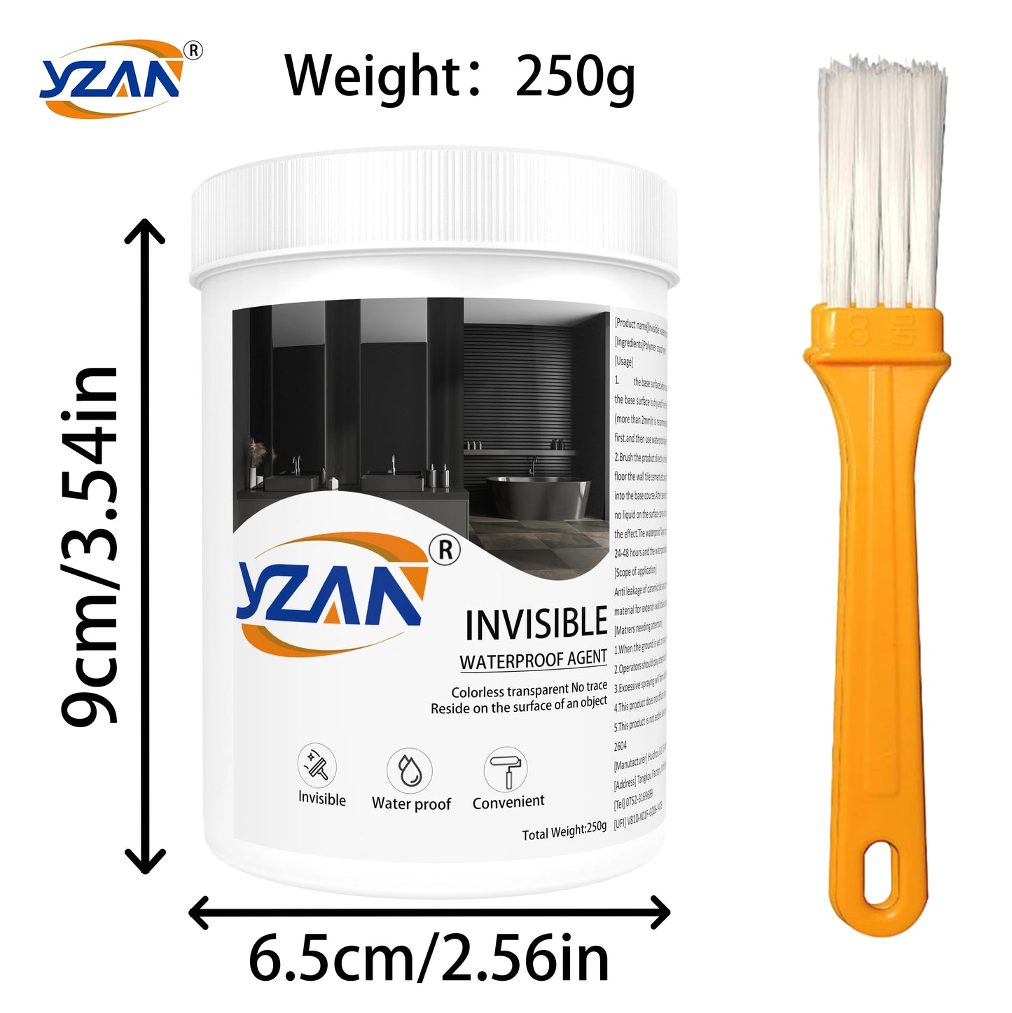 450g Polyurethane Waterproof Coating Sealant – Invisible Nano Repair Glue with Brush for Roof, Bathroom & Wall Cracks, Freeze-Resistant