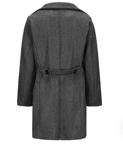 Men's Autumn & Winter Double-Breasted Casual Top Coat – Fashionable Mid-Length Coat for Men