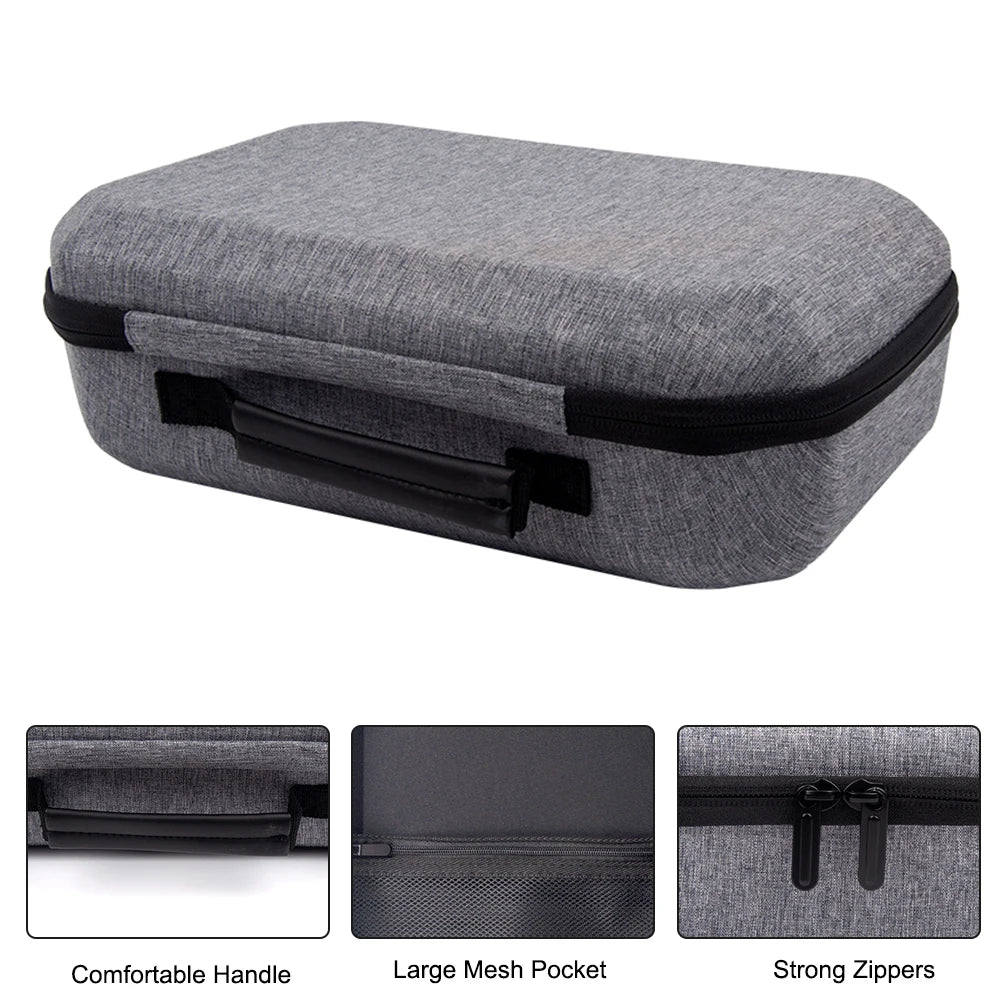 Waterproof Hard Carry Case with Lens Cover: Travel & Home Storage Bag for Meta Quest 3 VR Headset & Game Controller - Mesh Pocket