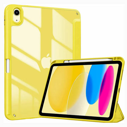 iPad 10th & 11th Gen Case 2022 – Hybrid Slim Tri-Fold Stand Cover with Pencil Holder, Protective Tablet Case