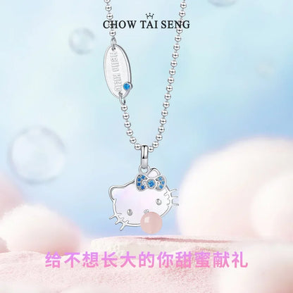 Sanrio Hello Kitty Necklace – Diamond Pendant Clavicle Chain for Girls | Birthday & Holiday Gift