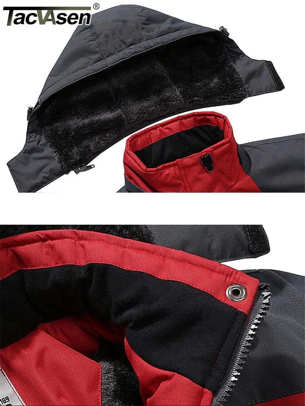 Men’s Fleece Lined Mountain Jacket - Removable Hooded Winter Ski, Snowboard and Hiking Parka Coat