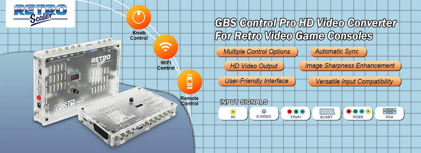 RetroScaler2x AV to HDMI Converter – Line-Doubler for PS2, N64, NES, Dreamcast, Saturn, MD1, MD2 Retro Game Consoles
