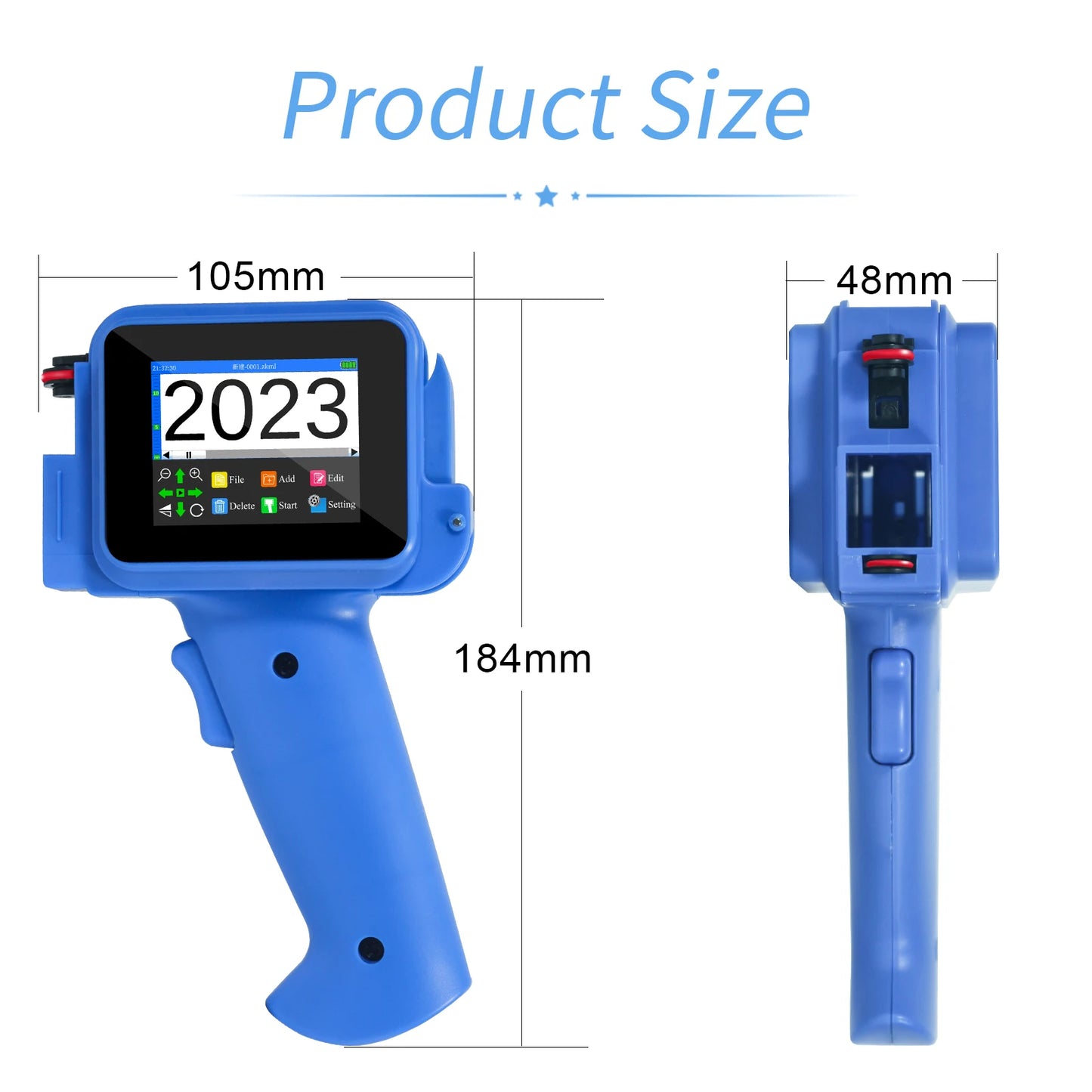 Mini Handheld Inkjet Printer 12.7mm – Portable QR Code, Barcode, Batch, Date, Logo & Expiry Date Coding Machine for Industrial Marking & Printing