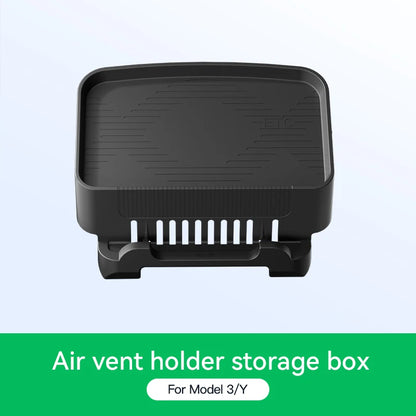 Herval Silicone Air Vent Phone Holder & Storage Tray for Tesla Model Y/3 Highland – Car Tissue Box Organizer Accessory