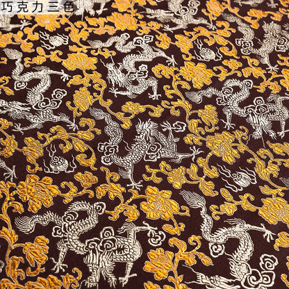 0.5/1/2m Brocade Satin Fabric — Dragon Pattern Material for Sewing, DIY Crafts, Gift Boxes & Patchwork