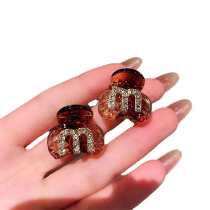 Acrylic Rhinestone Bangs Hair Clip - Shiny Side Forehead Hair Accessory for Women & Girls