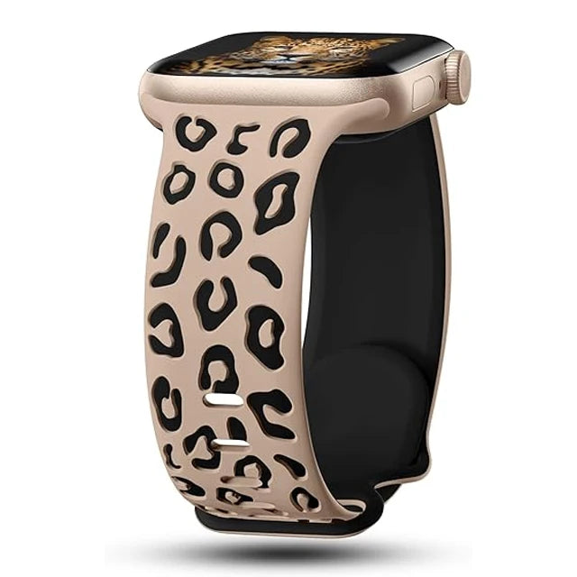 Engraved Silicone Strap for Apple Watch — 40mm-49mm Band Compatible with Series 4-10, SE & Ultra 2