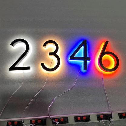 Custom Metal 3D LED House Number - Waterproof Outdoor Address Sign for Home, Apartment & Door Plates