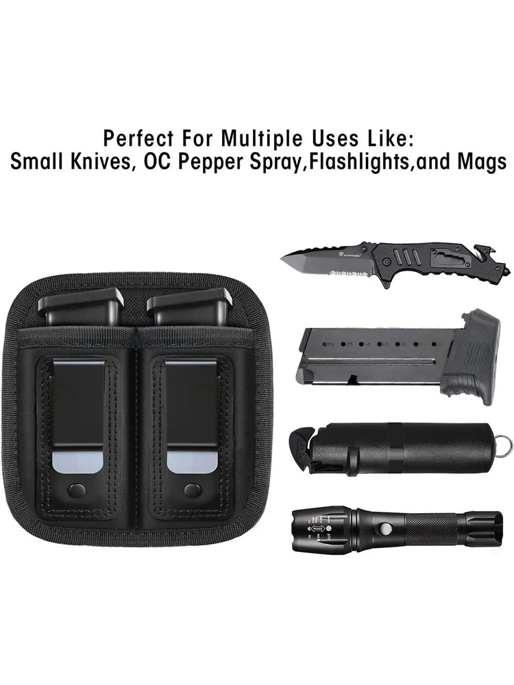 Nylon Magazine Pouch Holster – 9mm Concealed Carry Mag Case with Clip for Glock 19/21/92, Handgun Mag Pouch