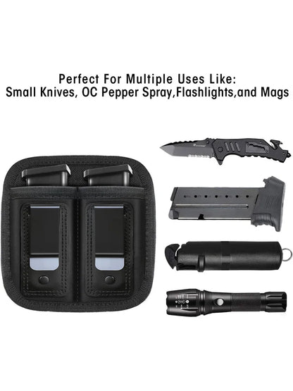 Nylon Magazine Pouch Holster – 9mm Concealed Carry Mag Case with Clip for Glock 19/21/92, Handgun Mag Pouch