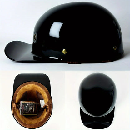 Retro Motorcycle Helmet for Men – Half Face Moto Helmet with Baseball Cap Design, DOT Certified Cycling Capacete De Moto