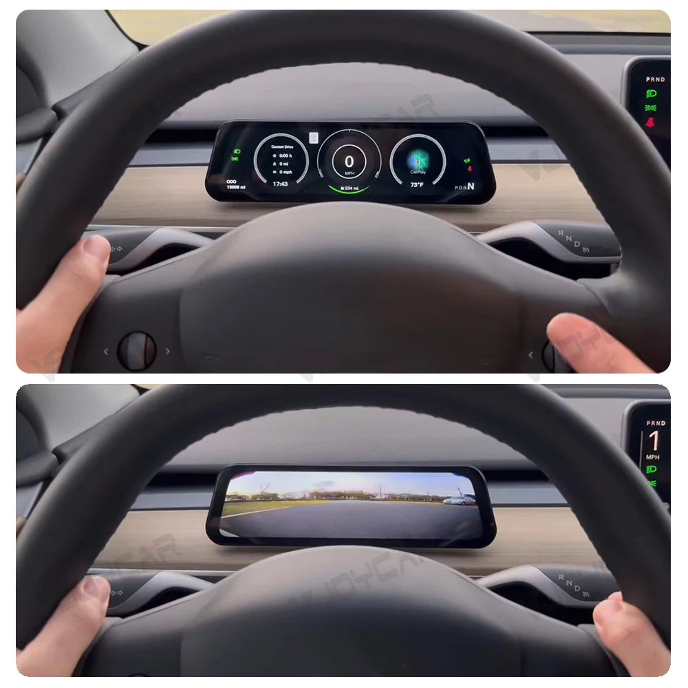 Gen 2 9.6" Instrument Display for Tesla Model 3 & Y – Blind Spot Reminder with OTA Upgrade, Juniper Dashboard