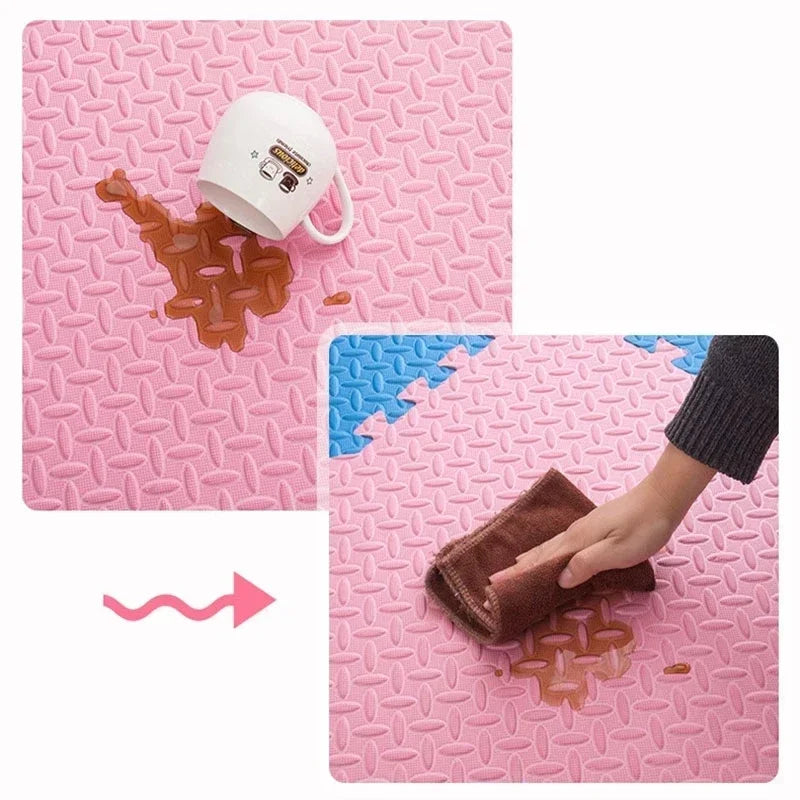 12pcs Foam Baby Play Mat – Soft Interlocking Puzzle Floor Tiles for Kids, Exercise & Play Rug 30x30x1cm