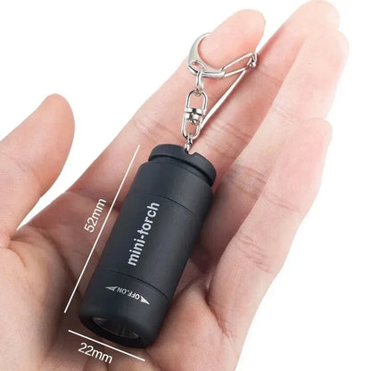 USB Rechargeable Mini Keychain Flashlight - Waterproof Portable LED Light for Hiking, Camping & Everyday Carry