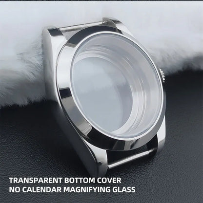 Neiton 36mm/39mm Silver Watch Case - Sapphire, Bevel Edge, 316L Stainless Steel for NH35, NH36, NH34 Movements