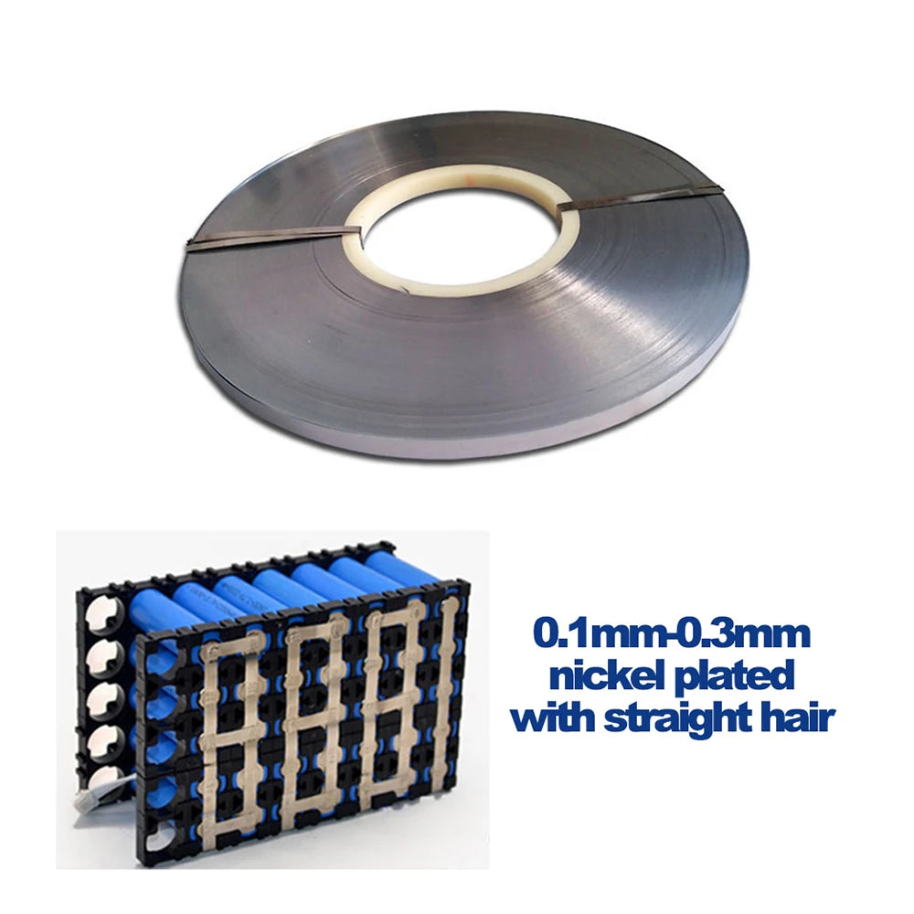 1kg Roll 18650 Li-Ion Battery Nickel Sheet – Nickel-Plated Steel Strip Connector for Spot Welding Machines