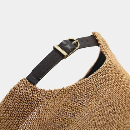Breathable Straw Baseball Cap - Adjustable Summer Sun Hat for Men & Women