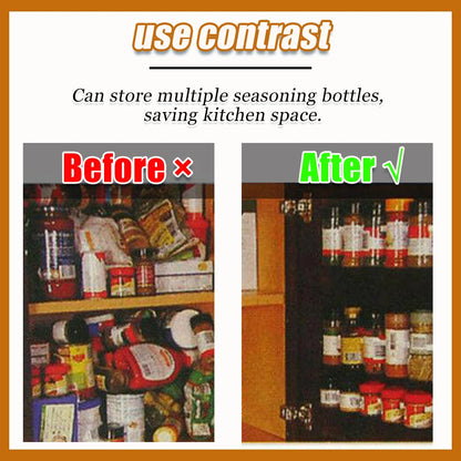 Wall-Mounted Kitchen Storage Rack: Seasoning Jar and Spice Bottle Stand - Simple Bottle Clip Design, 5-Hole Ingredient Holder, 2/4pcs