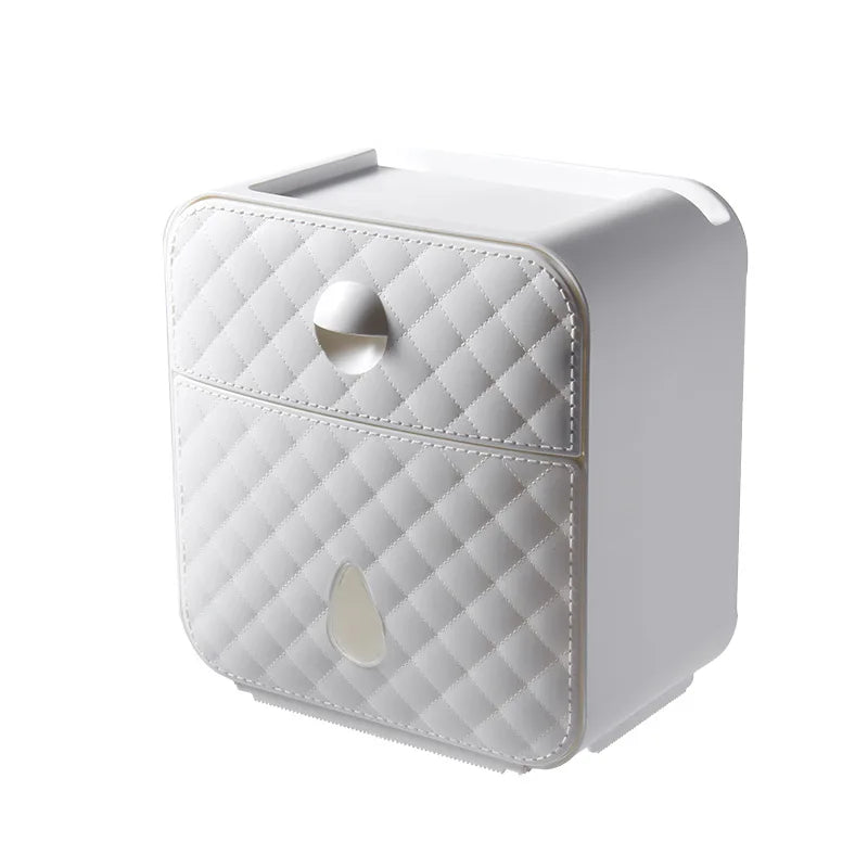 Portable Toilet Paper Holder - Wall-Mounted Bathroom Tissue Dispenser & Storage Box