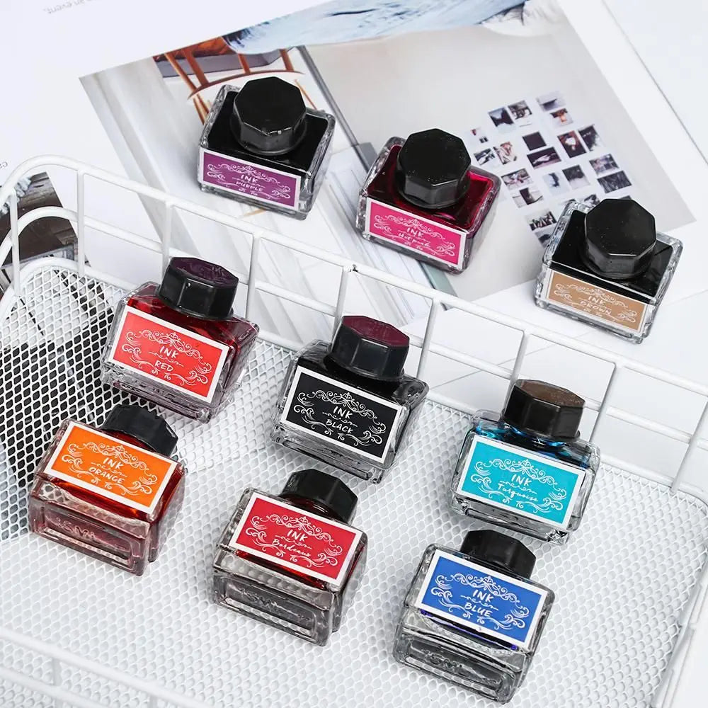 15ml Carbon-Free Fountain Pen Ink — Non-Carbon Ink Bottle for Stationery & Printing