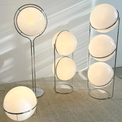 Nordic Designer LED Floor Lamp - Chrome Metal Acrylic Ball Light for Living Room & Hotel Decor
