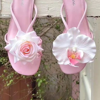 Colorful Thai Fairy Flower Shoe Buckles – Personalized Orchid Simulation Decor for Shoes