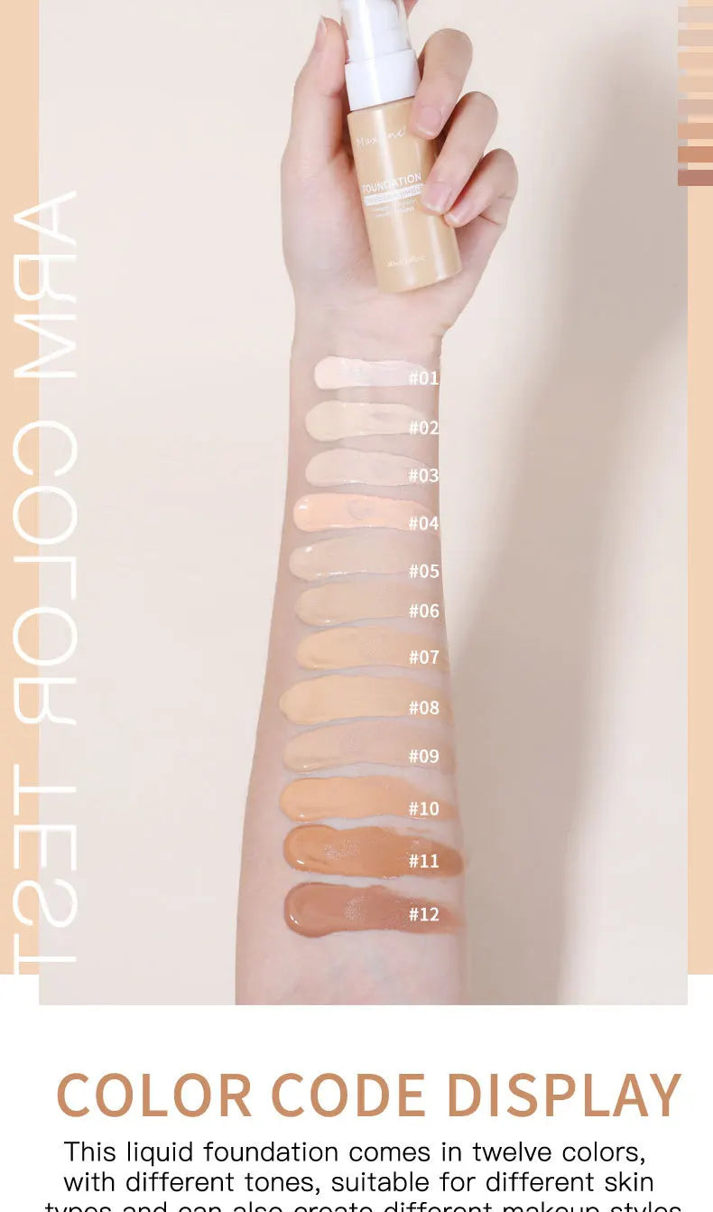 Waterproof Liquid Foundation – Sweat-Resistant Makeup with Effective Concealer Coverage