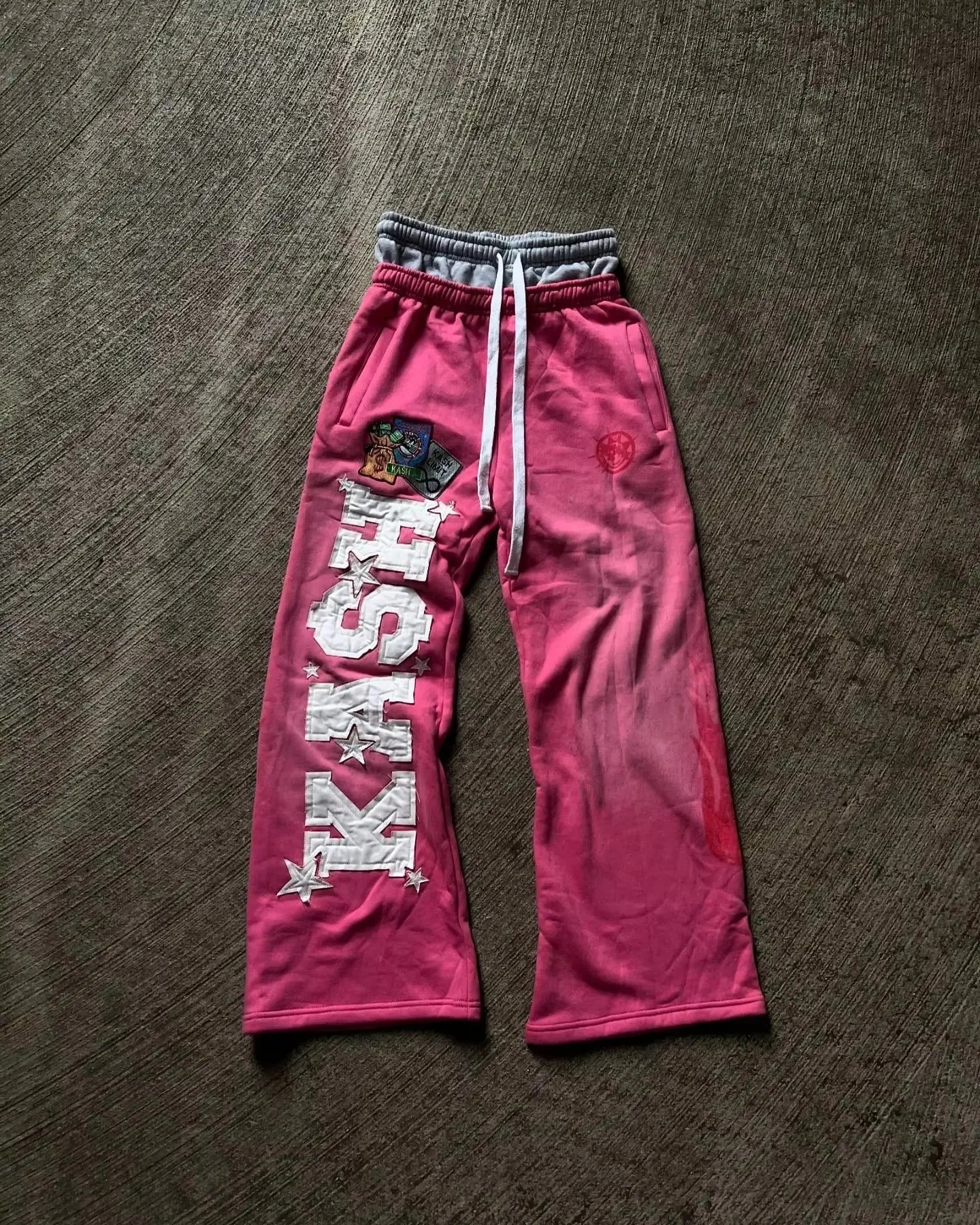 American Y2K Gothic Hip Hop Sweatpants for Men – Retro Double Layer Baggy Joggers with Elastic Waist