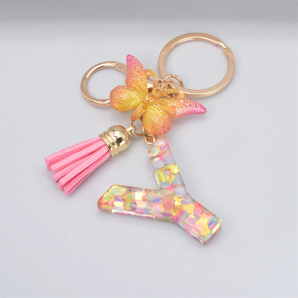 A-Z Letter Metal Keychain - Personalized Initial Car Key Ring & Name Gift