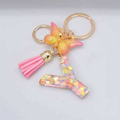 A-Z Letter Metal Keychain - Personalized Initial Car Key Ring & Name Gift