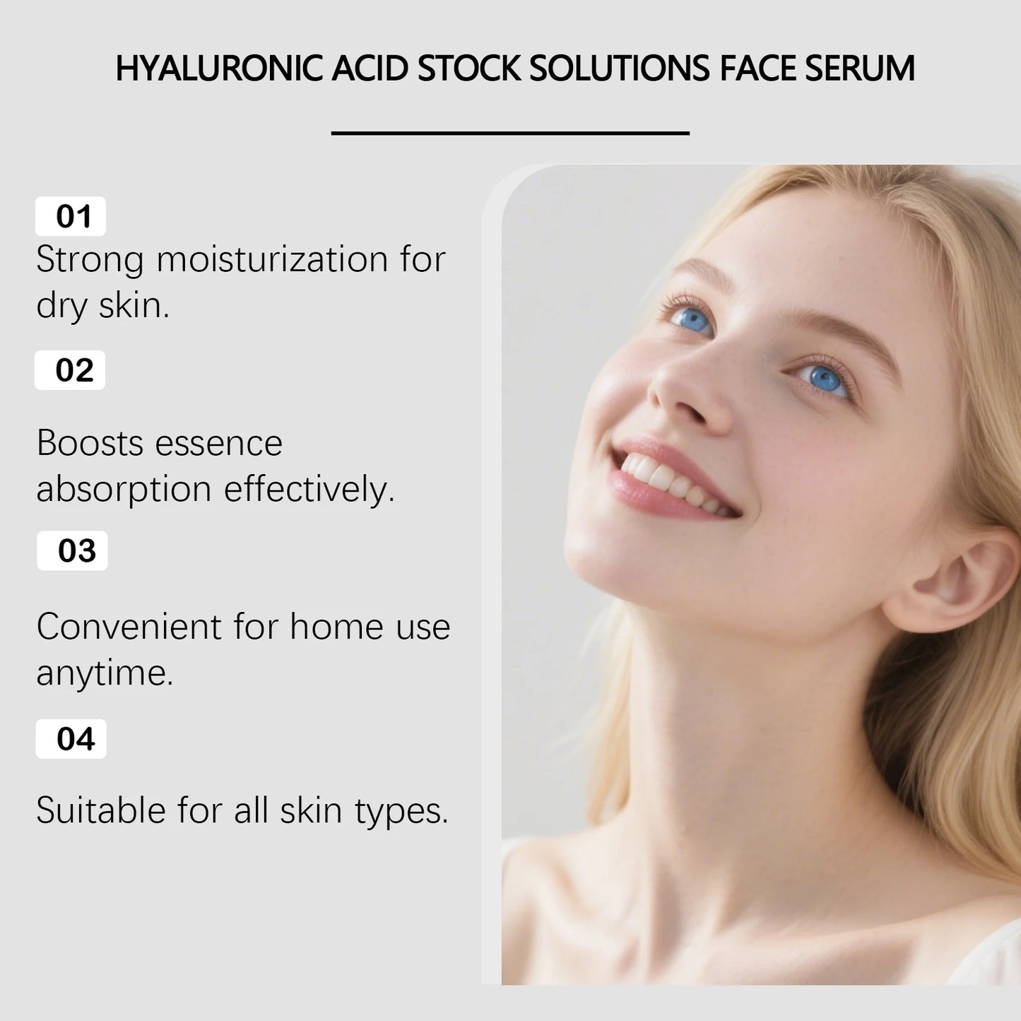 Hyaluronic Acid Face Serum Set - Moisturizing Anti-Wrinkle Facial Treatment with Roller Microneedle Tool