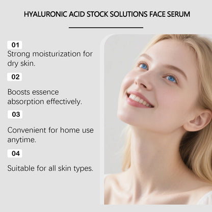 Hyaluronic Acid Face Serum Set - Moisturizing Anti-Wrinkle Facial Treatment with Roller Microneedle Tool