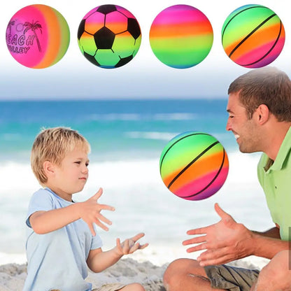 3pcs Rainbow Ball Toys – Eco-Friendly Soft Leather Balls for Kids, Indoor & Outdoor Play, Party Gifts