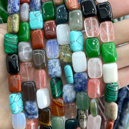 Natural Gemstone Beads - Agate Quartz Turquoise Faceted Rondelle Spacer Beads for DIY Jewelry Making & Bracelets