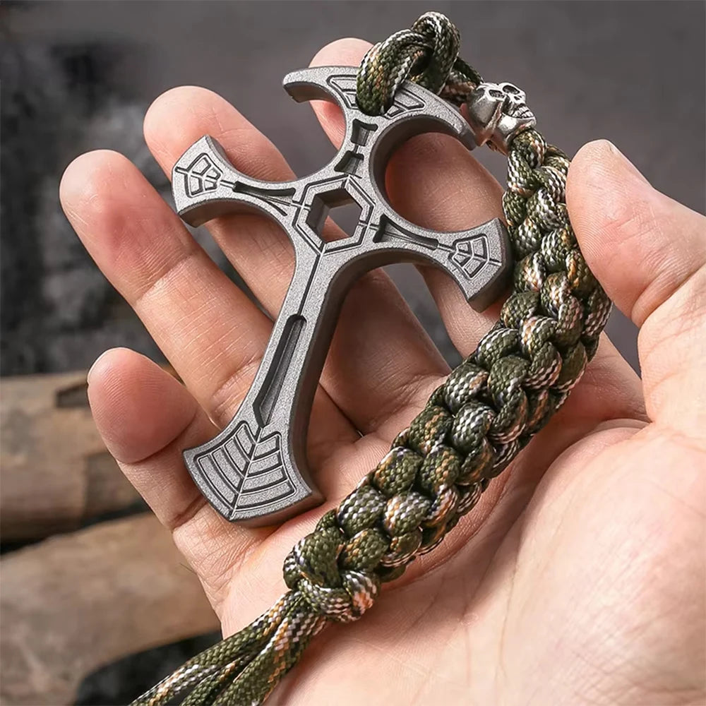 EDC Tactical Cross Pendant - Compact Outdoor Utility & Everyday Carry Accessory