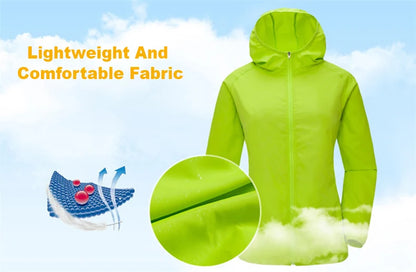 LNGXO Unisex Waterproof Hiking Jacket – Quick Dry Camping Windbreaker, Trekking, Fishing, Anti-UV Rain Coat for Men & Women