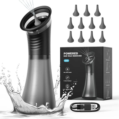 Electric Ear Wax Removal System – Water Powered Ear Cleaner with Irrigation Flusher, 3 Pressure Settings for Safe & Effective Ear Care Tool