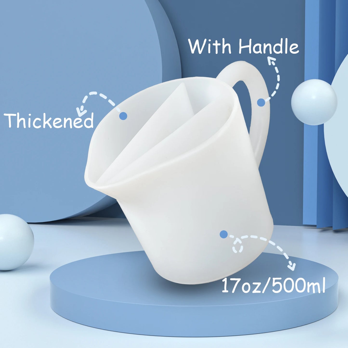17OZ/500ML Silicone Resin Mixing Cup with Handle – Split Design DIY Fluid Art & Jewelry Making Craft Tools Set Resin Accessories