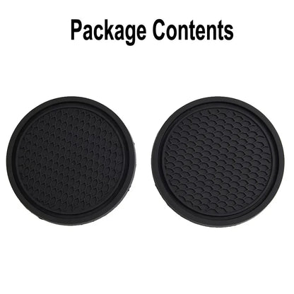 Universal Black Anti-Slip Car Cup Holder Coaster Pads – Interior Accessories for Most Vehicles