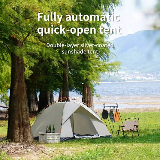Outdoor Folding Tent – Fully Automatic Quick Open, 3-4 Person Self-Driving Camping Tent, Rain & Sun Proof, Portable