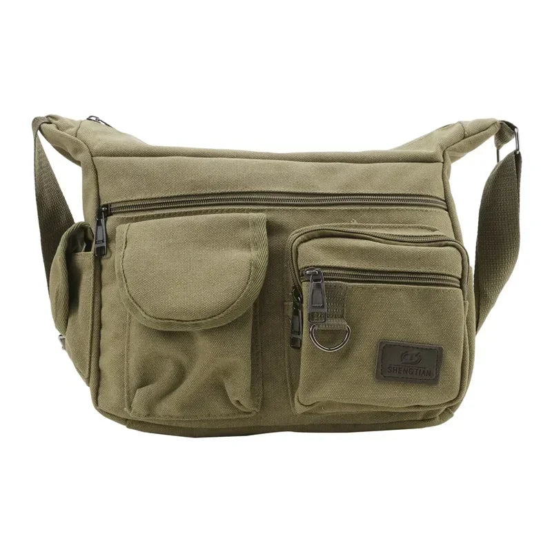 Men's Casual Sling Bag – Vintage Crossbody Messenger Shoulder Bag for Travel & Outdoor Use