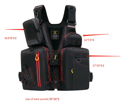 Multi-Functional Life Jacket Vest for Outdoor Fishing – Safety Vest with Storage Pockets & Buoyant Materials