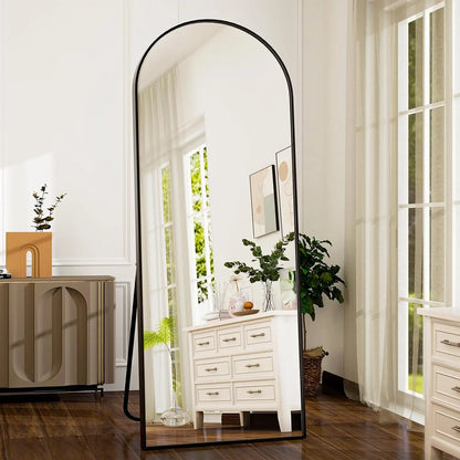 21x64 inch Arched Full Length Mirror – High Definition Aluminum Alloy Frame for Bedroom or Living Room