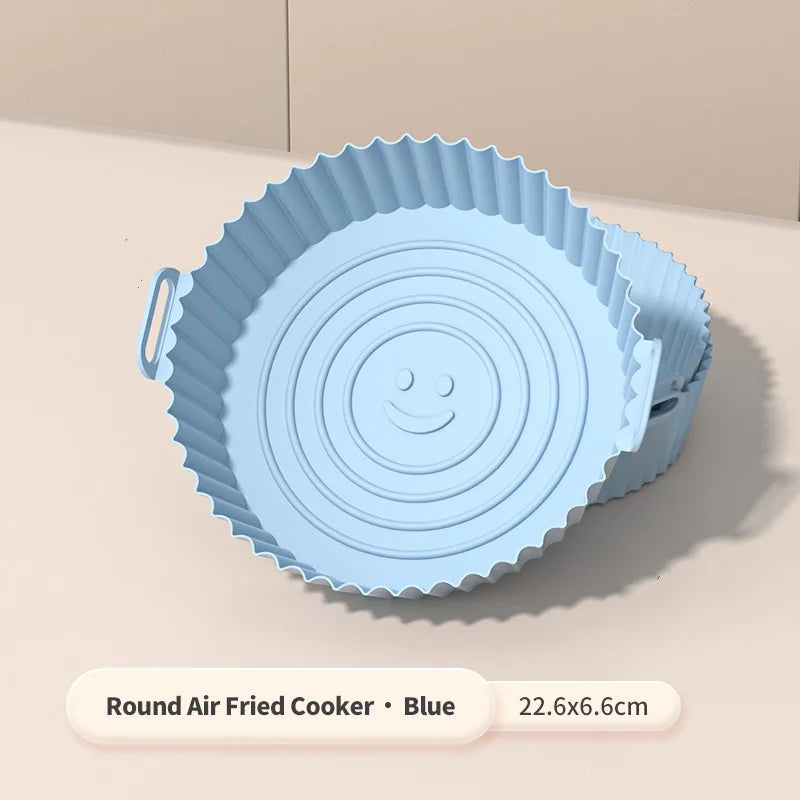 Reusable Silicone Air Fryer Basket & Baking Tray – Non-Stick Mold Liner for Oven, Pizza, Fried Chicken & More