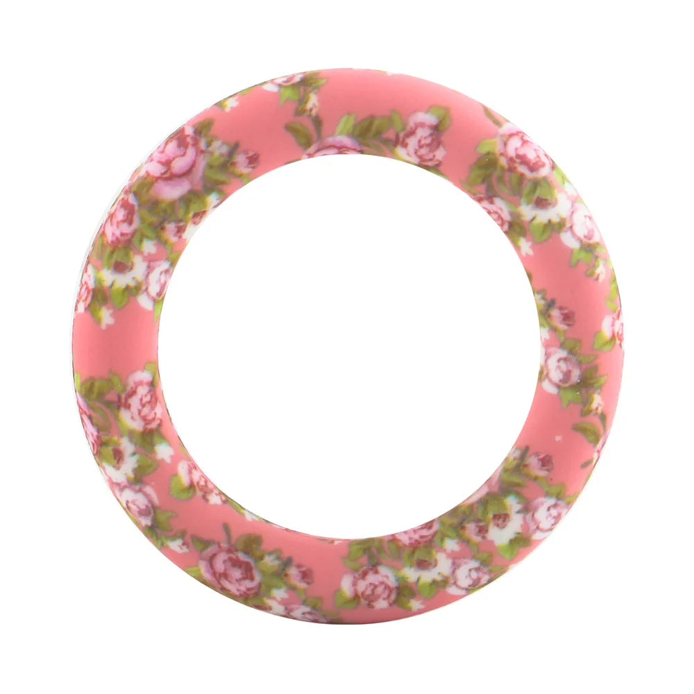 Kovict Silicone Ring Pendant Blanks - 65mm Round Printed Rings for DIY Jewelry & Craft Making